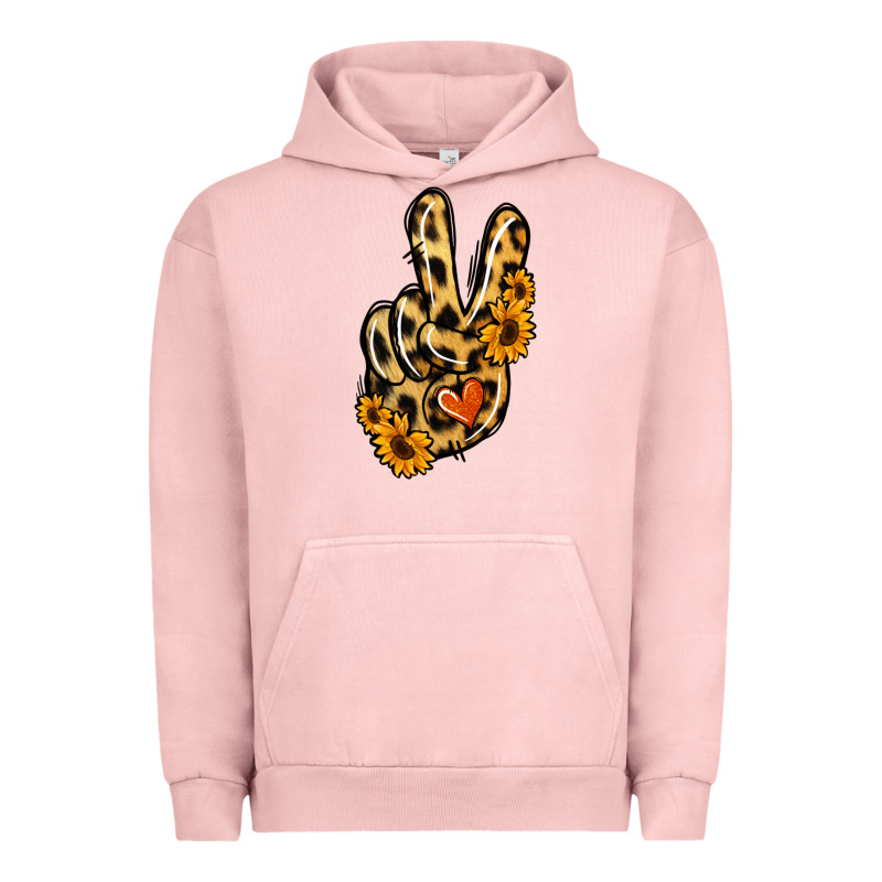 Leopard Sunflower Peace Sign Urban Hoodie by Jasminsmagicworld | Teevron