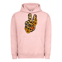 Pigment Salmon Leopard Sunflower Peace Sign Urban Hoodie - Jasminsmagicworld