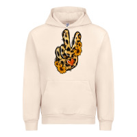 Sandshell Leopard Sunflower Peace Sign Urban Hoodie - Jasminsmagicworld