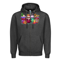 Dia De Los Muertos Coffee Cups Zipper Hoodie | Teevron