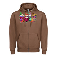 Chestnut dia de los muertos coffee cups Zipper Hoodie - texasbilliewilder