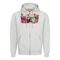 Dove Grey dia de los muertos coffee cups Zipper Hoodie - texasbilliewilder