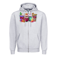 Heather Grey dia de los muertos coffee cups Zipper Hoodie - texasbilliewilder