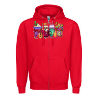 Red dia de los muertos coffee cups Zipper Hoodie - texasbilliewilder