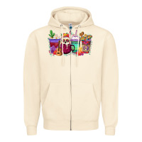 Sandshell dia de los muertos coffee cups Zipper Hoodie - texasbilliewilder