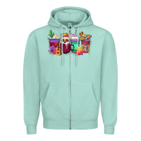 Seafoam dia de los muertos coffee cups Zipper Hoodie - texasbilliewilder