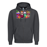 Smoke dia de los muertos coffee cups Zipper Hoodie - texasbilliewilder