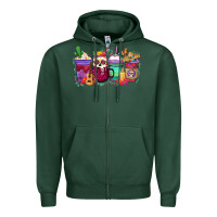 Sports Green dia de los muertos coffee cups Zipper Hoodie - texasbilliewilder