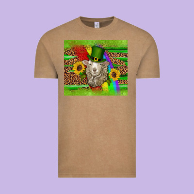 St Patricks Sheep Sunflowers Rainbow Serape Leopard Glitter Vintage Tee Designed By Artiststas