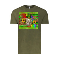 Vintage Olive st patricks sheep sunflowers rainbow serape leopard glitter Vintage Tee - Artiststas