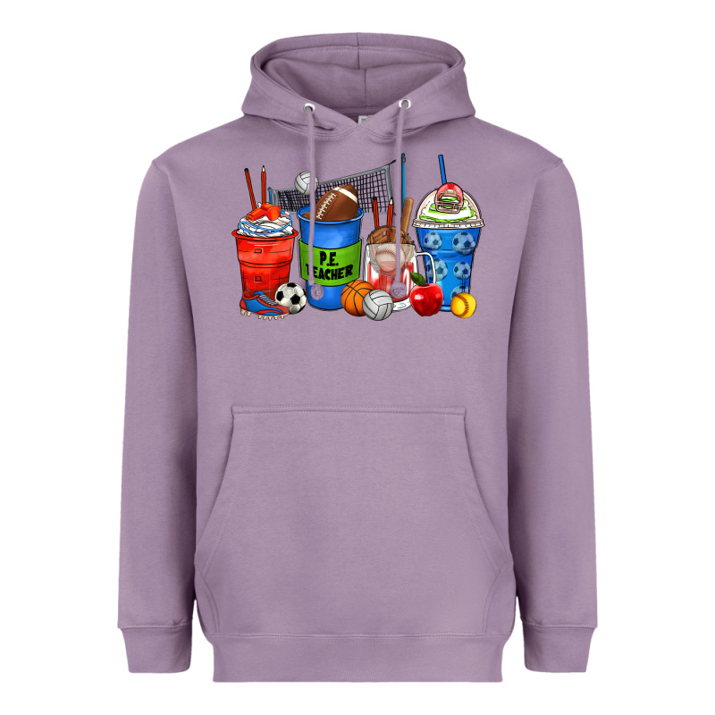P.e. Teacher Coffee Cups Heavyweight Hoodie by Zillion Design Studio | Teevron
