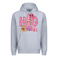 Heather Grey hug me with gnome Premium Hoodie - NancyCooperArtShop