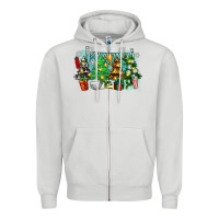 Dove Grey christmas trees with tennis Zipper Hoodie - Zillion Design Studio