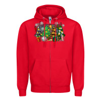 Red christmas trees with tennis Zipper Hoodie - Zillion Design Studio