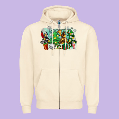 Christmas Trees With Tennis Zipper Hoodie Designed By Zillion Design Studio