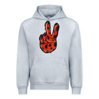 Heather Grey Ladybug Peace Sign Urban Hoodie - Jasminsmagicworld