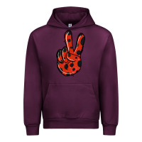 Mauve Wine Ladybug Peace Sign Urban Hoodie - Jasminsmagicworld