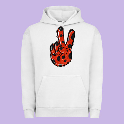 Ladybug Peace Sign Urban Hoodie Designed By Jasminsmagicworld