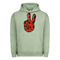 Pigment Oil Green Ladybug Peace Sign Urban Hoodie - Jasminsmagicworld