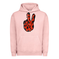 Pigment Salmon Ladybug Peace Sign Urban Hoodie - Jasminsmagicworld