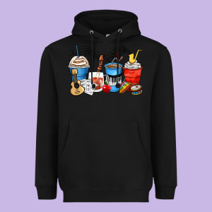 Music Teacher Coffee Cups Heavyweight Hoodie Designed By Zillion Design Studio