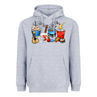 Heather Grey music teacher coffee cups Heavyweight Hoodie - Zillion Design Studio