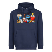 Navy music teacher coffee cups Heavyweight Hoodie - Zillion Design Studio