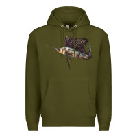 Army Green Atlantic Sailfish Illustrations Premium Hoodie - LillyAllenDesigns