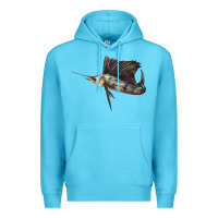 Ocean Blue Atlantic Sailfish Illustrations Premium Hoodie - LillyAllenDesigns