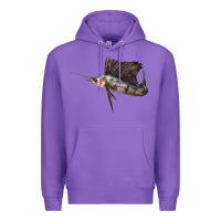 Purple Atlantic Sailfish Illustrations Premium Hoodie - LillyAllenDesigns