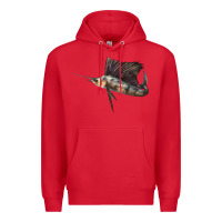 Red Atlantic Sailfish Illustrations Premium Hoodie - LillyAllenDesigns
