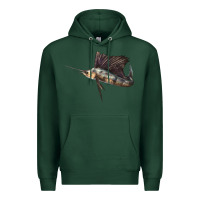 Sports Green Atlantic Sailfish Illustrations Premium Hoodie - LillyAllenDesigns