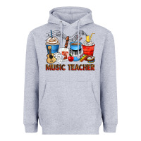 Heather Grey music teacher coffee cups Heavyweight Hoodie - Zillion Design Studio