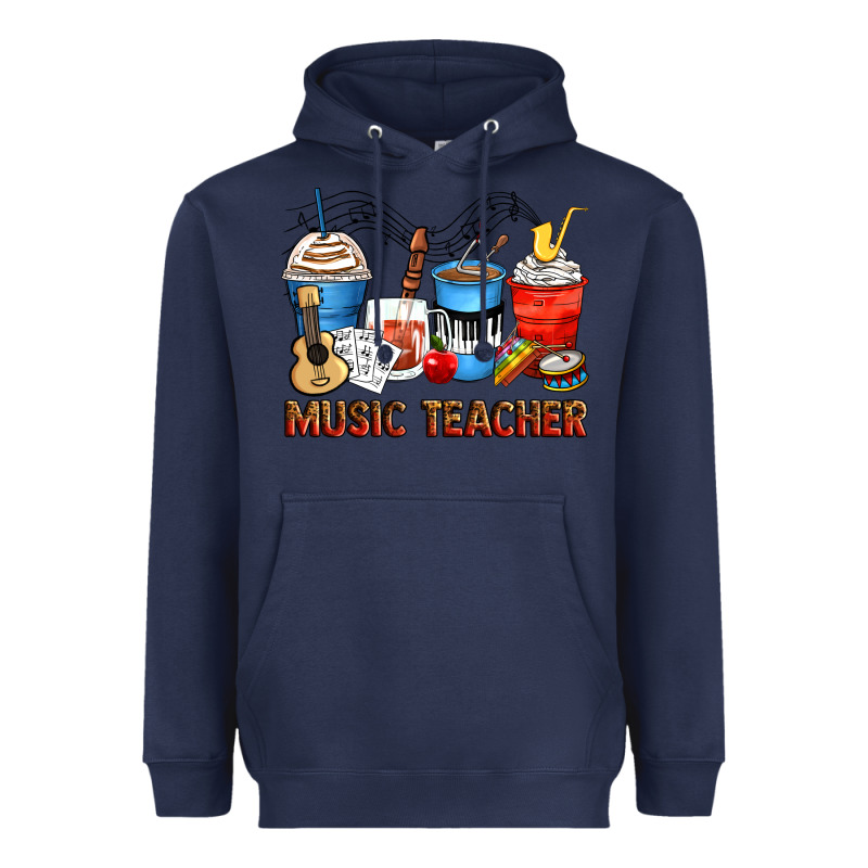 Music Teacher Coffee Cups Heavyweight Hoodie by Zillion Design Studio | Teevron