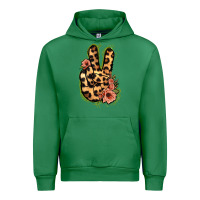 Emerald Leopard Floral Peace Sign Urban Hoodie - Jasminsmagicworld