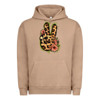 Pigment Burro Leopard Floral Peace Sign Urban Hoodie - Jasminsmagicworld