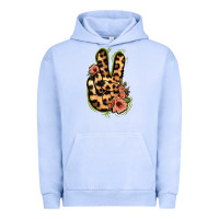 Pigment Grape Ice Leopard Floral Peace Sign Urban Hoodie - Jasminsmagicworld