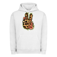 Pigment Lunar Rock Leopard Floral Peace Sign Urban Hoodie - Jasminsmagicworld