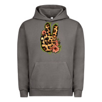 Pigment Tornado Leopard Floral Peace Sign Urban Hoodie - Jasminsmagicworld