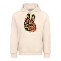 Sandshell Leopard Floral Peace Sign Urban Hoodie - Jasminsmagicworld
