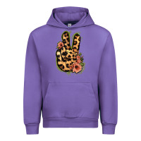 Tulip Leopard Floral Peace Sign Urban Hoodie - Jasminsmagicworld