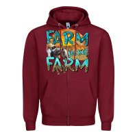 Burgundy farm sweet farm with horses Zipper Hoodie - texasbilliewilder