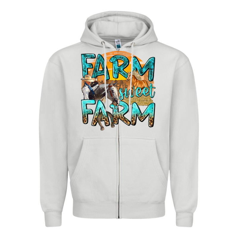 Farm Sweet Farm With Horses Zipper Hoodie by texasbilliewilder | Teevron