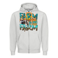 Dove Grey farm sweet farm with horses Zipper Hoodie - texasbilliewilder