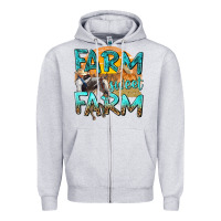 Heather Grey farm sweet farm with horses Zipper Hoodie - texasbilliewilder