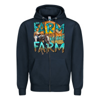 Navy farm sweet farm with horses Zipper Hoodie - texasbilliewilder