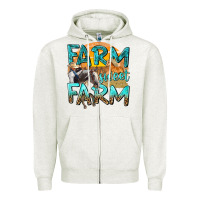 Oatmeal Heather farm sweet farm with horses Zipper Hoodie - texasbilliewilder