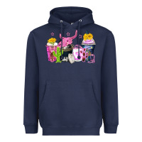 Navy neon western coffee cups Heavyweight Hoodie - Zillion Design Studio