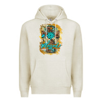 Oatmeal Heather western cross blessed lily butterfly Premium Hoodie - BarkalooDesign