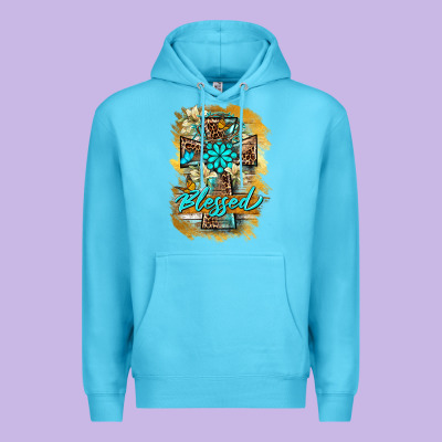 Western Cross Blessed Lily Butterfly Premium Hoodie Designed By Barkaloodesign